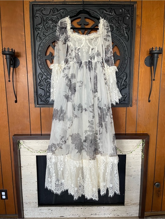 Dolls Kill Dresses & Skirts - Widow Dance with Death Maxi Dress in Ivory Floral. NWT